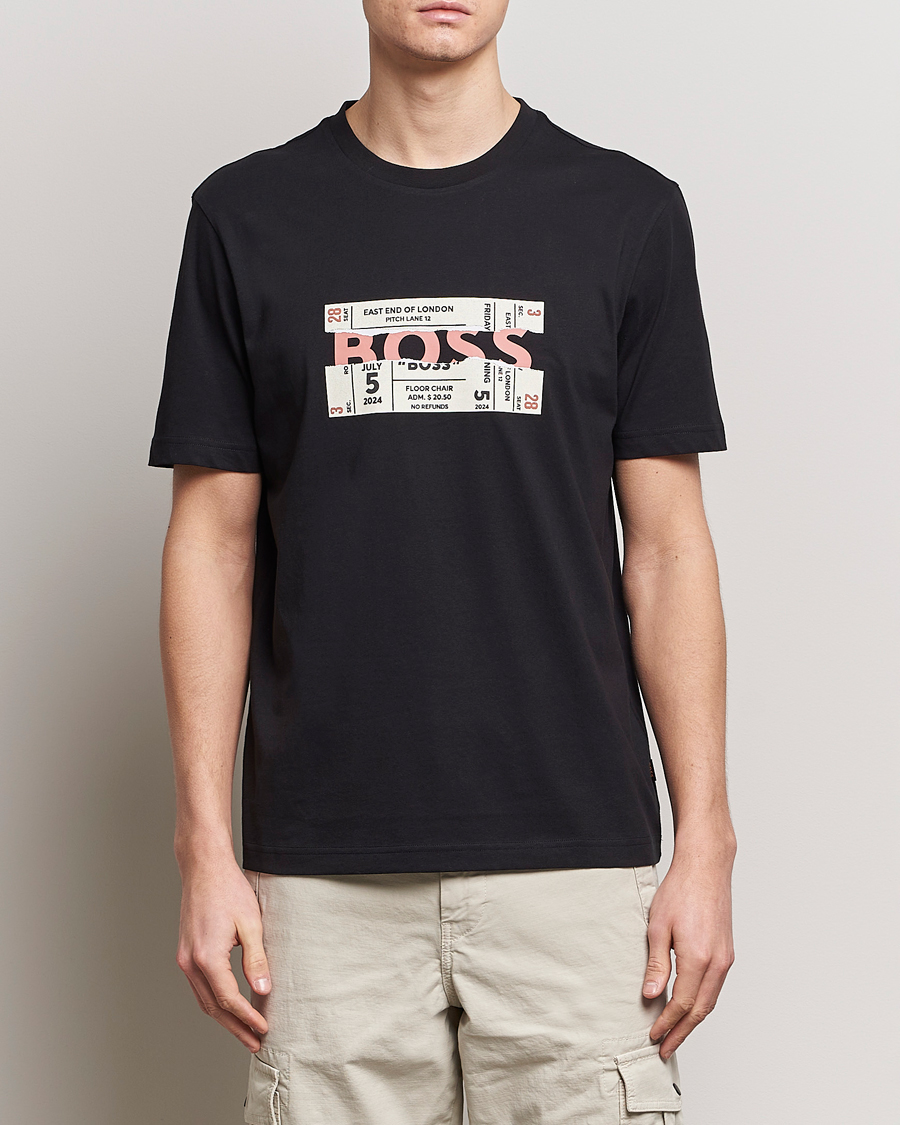 Herren |  | BOSS ORANGE | Printed Crew Neck T-Shirt Black