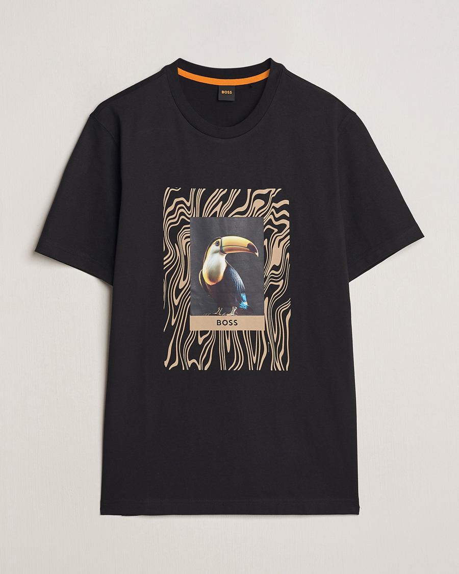 Herren | T-Shirts | BOSS ORANGE | Tucan Printed Crew Neck T-Shirt Black