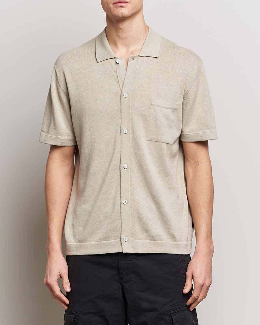 Herren |  | BOSS ORANGE | Kamiccio Knitted Short Sleeve Shirt Light Beige