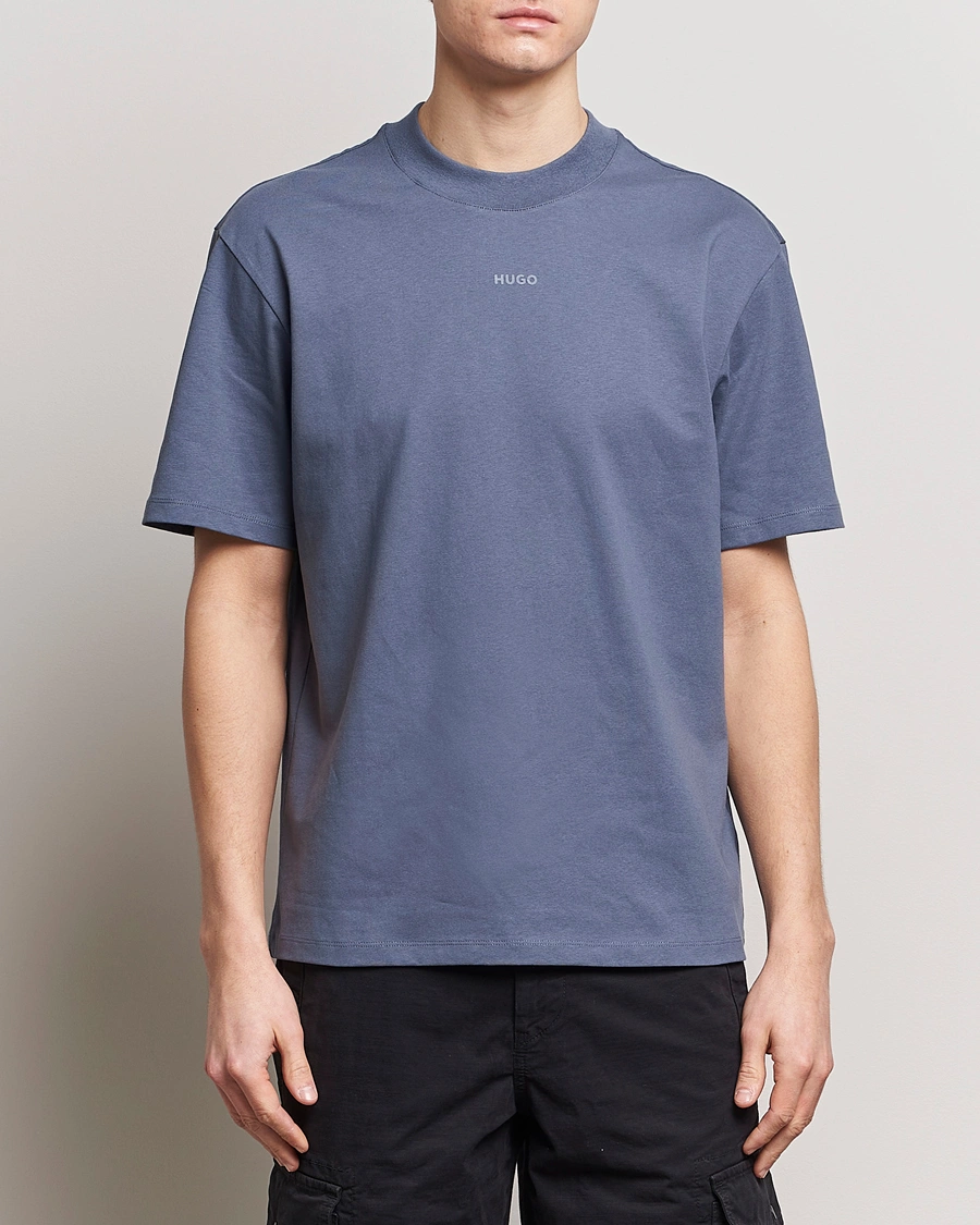 Herren | Kurzarm T-Shirt | HUGO | Dapolino Crew Neck T-Shirt Open Blue