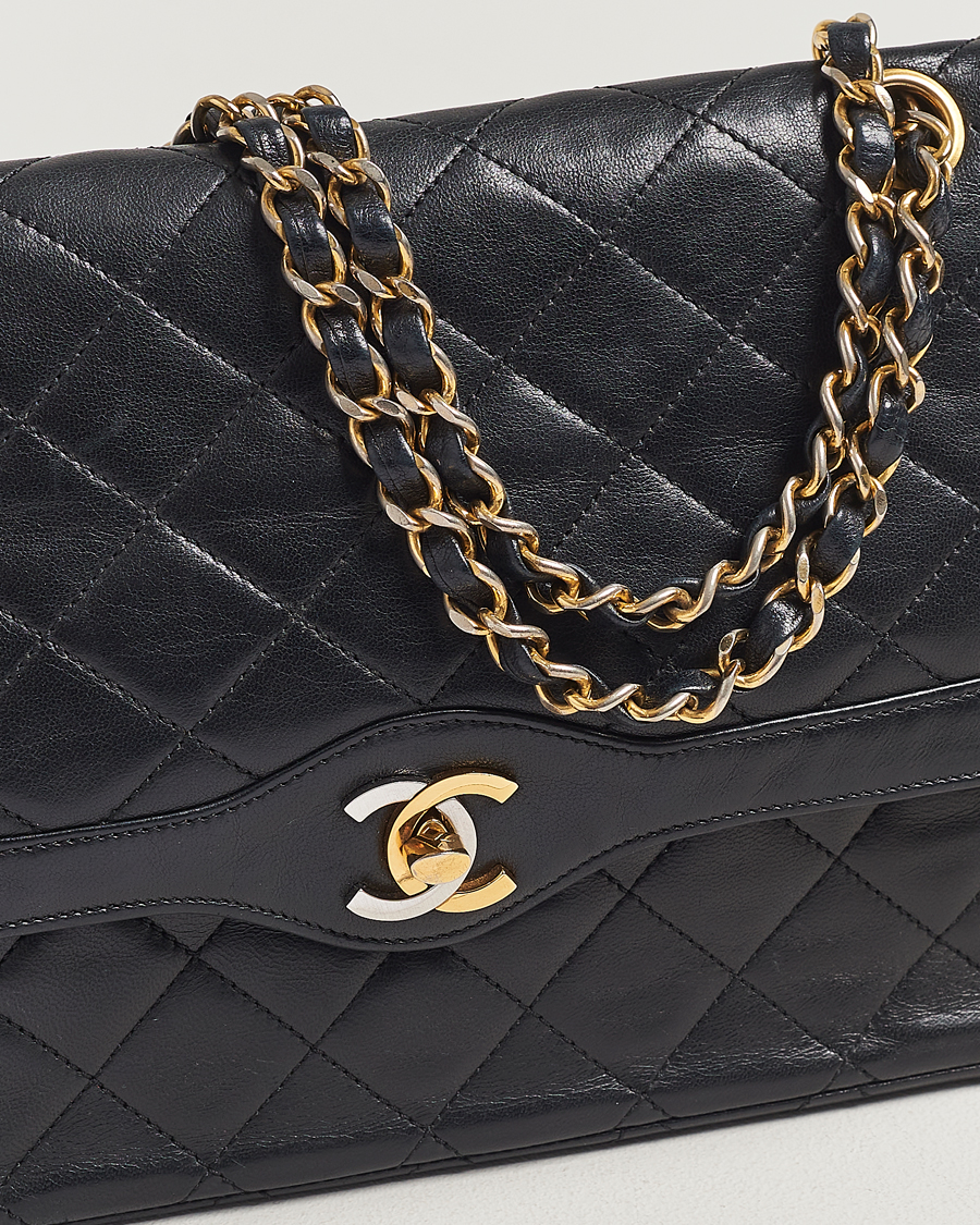 Herren | Chanel Pre-Owned Matelasse Double Flap Bag Black | Chanel Pre-Owned | Matelasse Double Flap Bag Black
