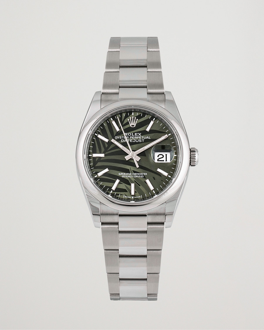 Herren | Rolex Pre-Owned Datejust Palm Motif 126200 Silver | Rolex Pre-Owned | Datejust Palm Motif 126200 Silver