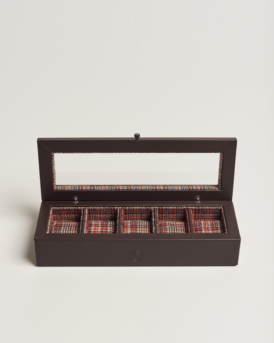 Herren | WOLF WM Brown 5 Piece Watch Box Tweed Brown | WOLF | WM Brown 5 Piece Watch Box Tweed Brown
