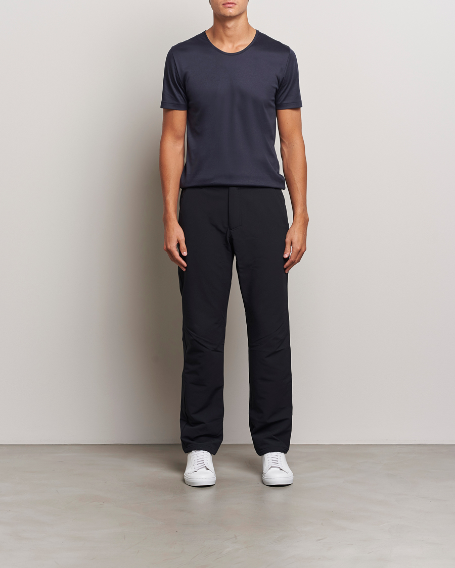 Herren | T-Shirts | Zimmerli of Switzerland | Sea Island Cotton Crew Neck T-shirt Navy