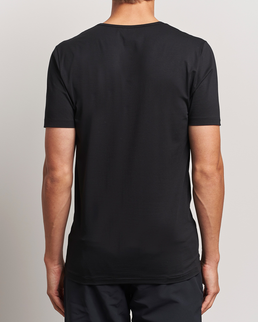 Herren | T-Shirts | Zimmerli of Switzerland | Pure Comfort Crew Neck T-shirt Black