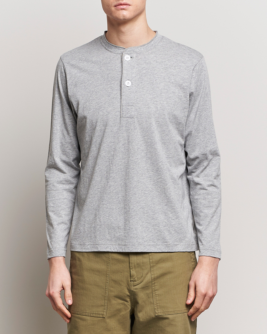 Herren | Granpa-Shirt | BEAMS PLUS | Cotton Henley  Grey