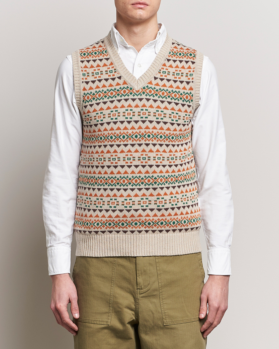 Herr | Japanese Department | BEAMS PLUS | Fairisle Knit Vest Beige