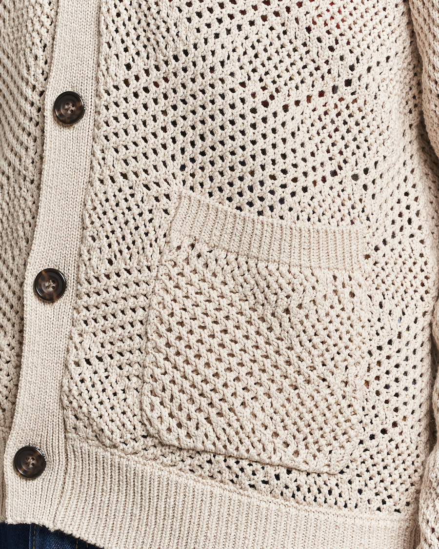 Herren | Pullover | BEAMS PLUS | Argyle Mesh Cardigan Light Beige