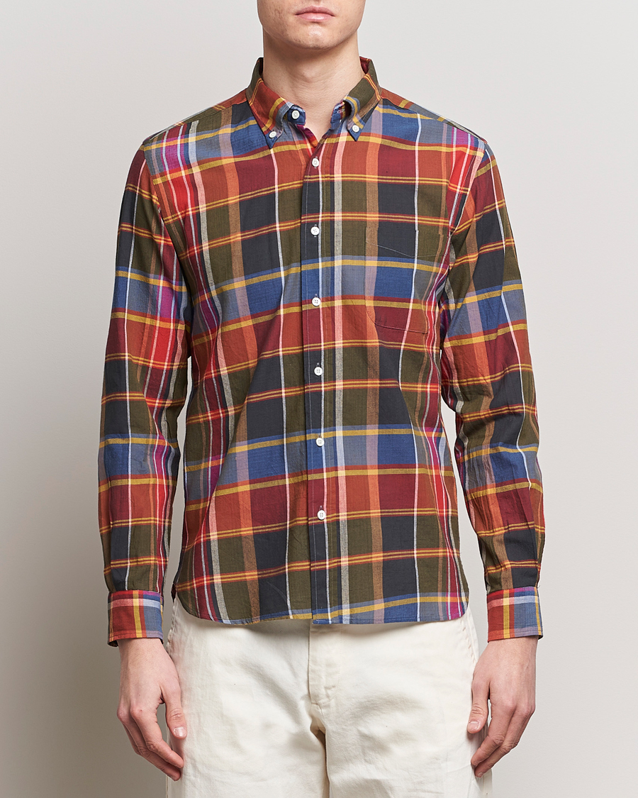 Herren | Preppy Authentic | BEAMS PLUS | Button Down Madras Shirt Red Check