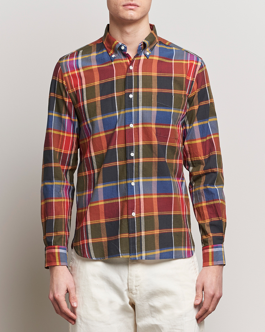 Herren | BEAMS PLUS | BEAMS PLUS | Button Down Madras Shirt Red Check