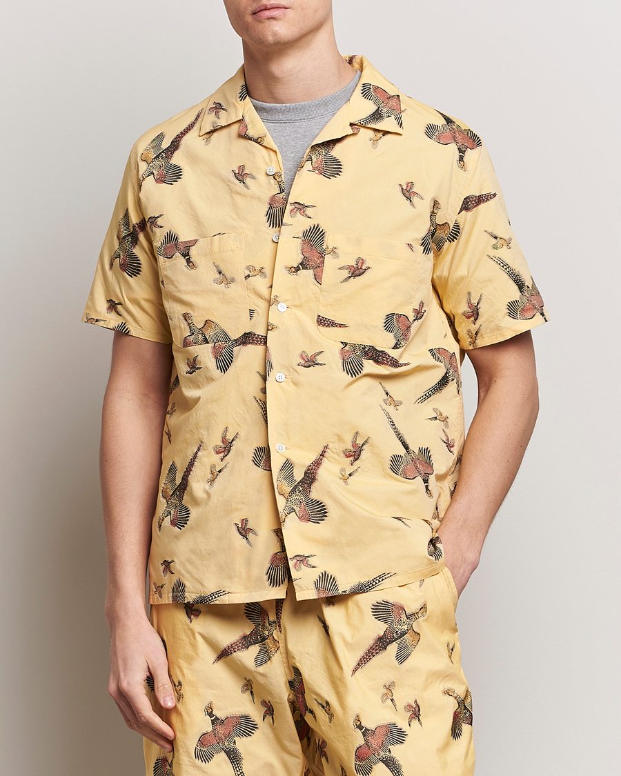Herren | Hemden | BEAMS PLUS | Duck Jacquard Camp Collar Shirt Yellow