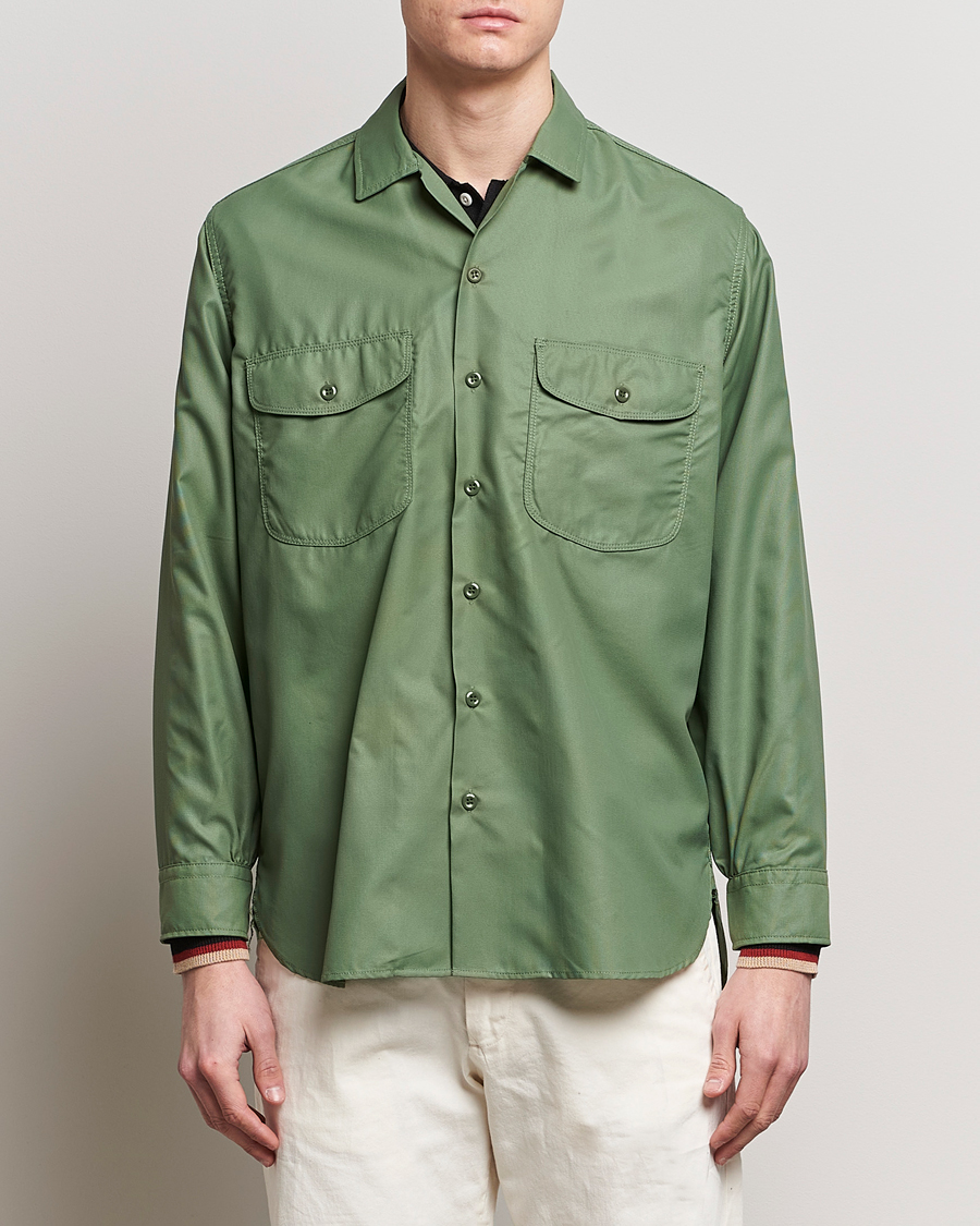 Herren | Preppy Authentic | BEAMS PLUS | Work Micro Nylon Overshirt Olive