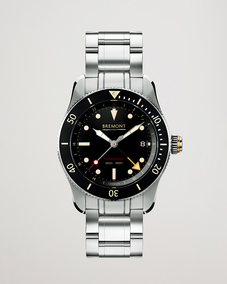 Herren | Bremont Pre-Owned S302 Supermarine GMT 40mm Steel Bracelet Silver | Bremont Pre-Owned | S302 Supermarine GMT 40mm Steel Bracelet Silver