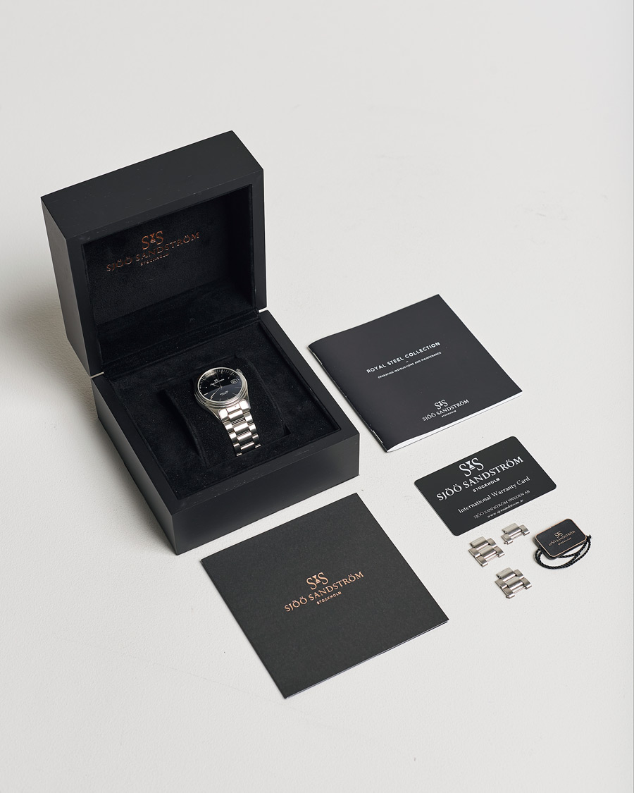 Herren | Sjöö Sandström Pre-Owned Royal Steel Classic 36mm 1636-1 Silver | Sjöö Sandström Pre-Owned | Royal Steel Classic 36mm 1636-1 Silver