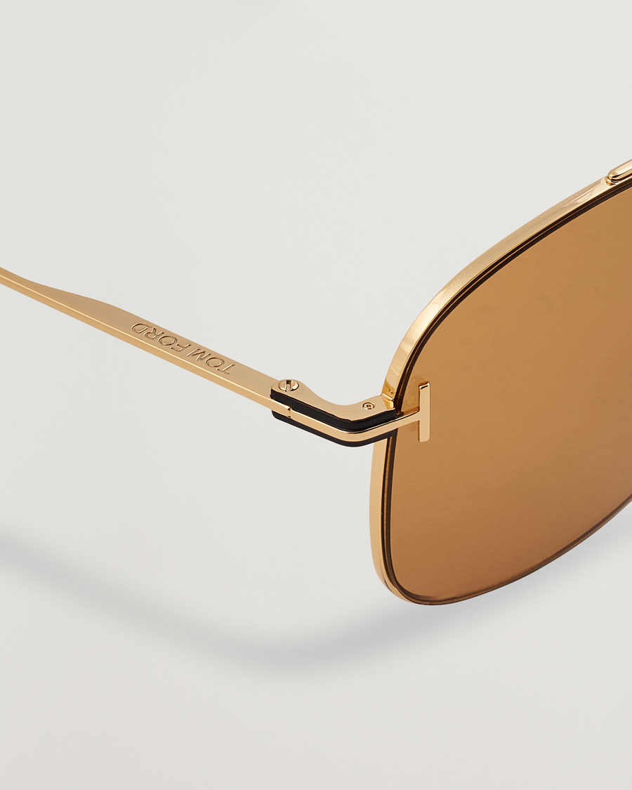 Herren | Sonnenbrillen | Tom Ford | Jaden FT1017 Metal Sunglasses Gold/Brown
