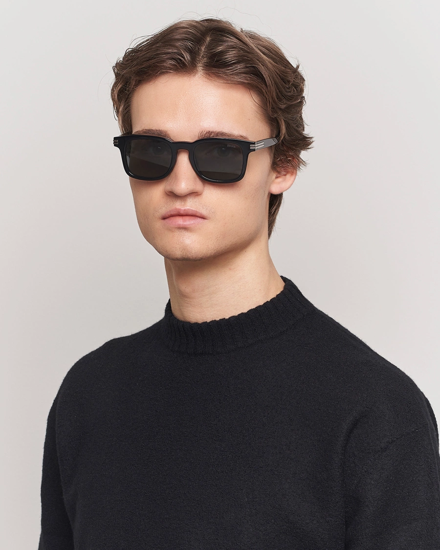 Herren | Italian Department | Zegna | EZ0230 Sunglasses Black/Smoke