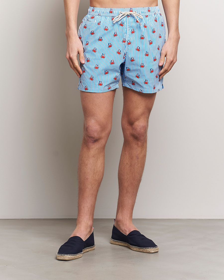 Herren | Neue Produktbilder | MC2 Saint Barth | Printed Swim Shorts Crabs Stripes