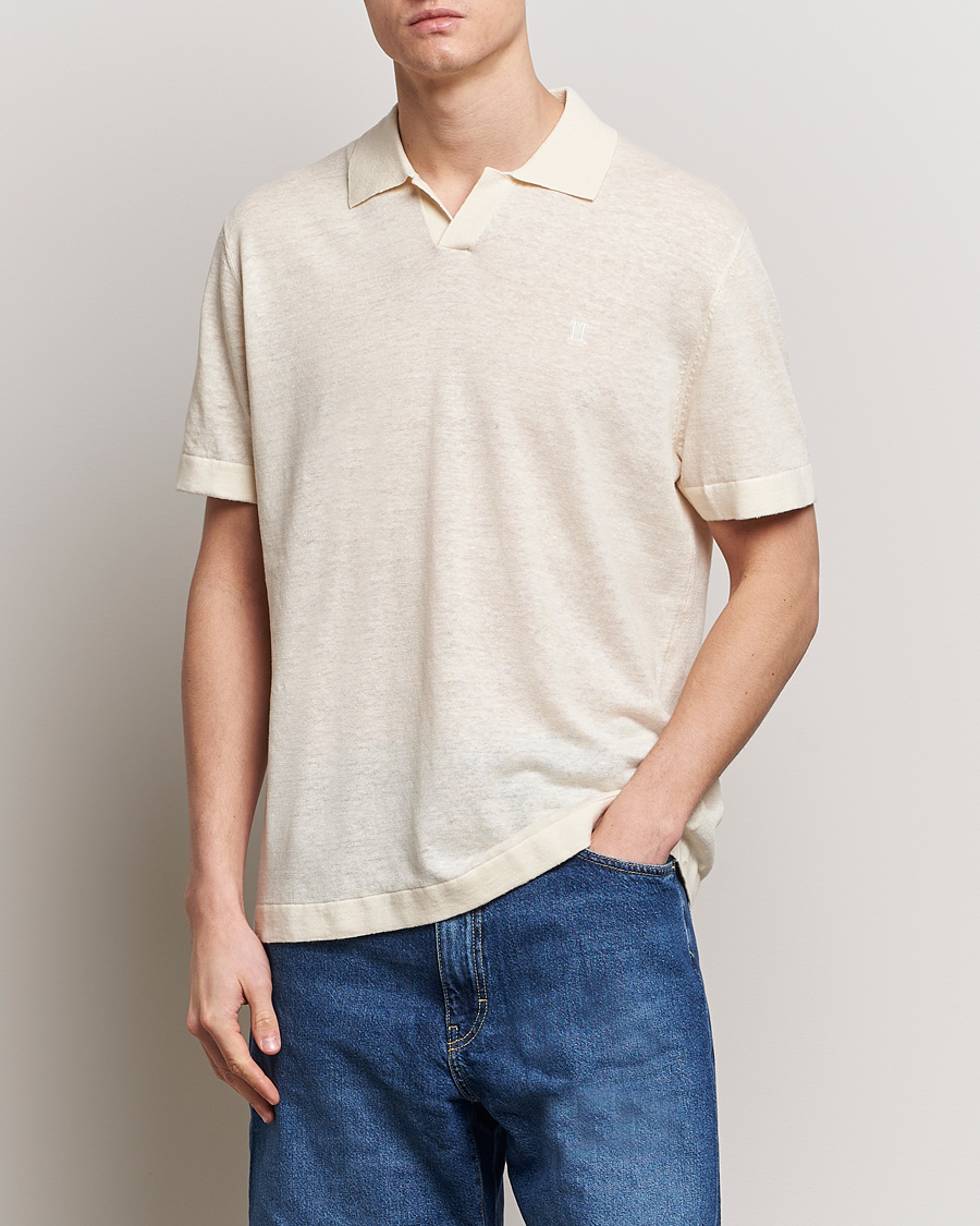 Herren | Poloshirts | LES DEUX | Emmanuel Linen/Cotton Polo Knit Ivory