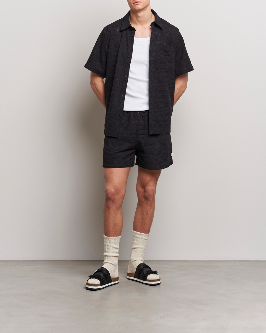 Herren | Hemden | LES DEUX | Charlie Short Sleeve Knitted Shirt Black