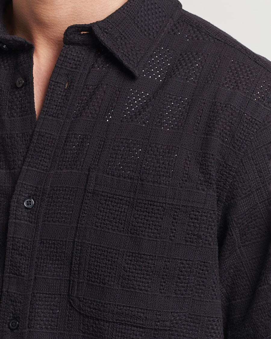 Herren | Hemden | LES DEUX | Charlie Short Sleeve Knitted Shirt Black