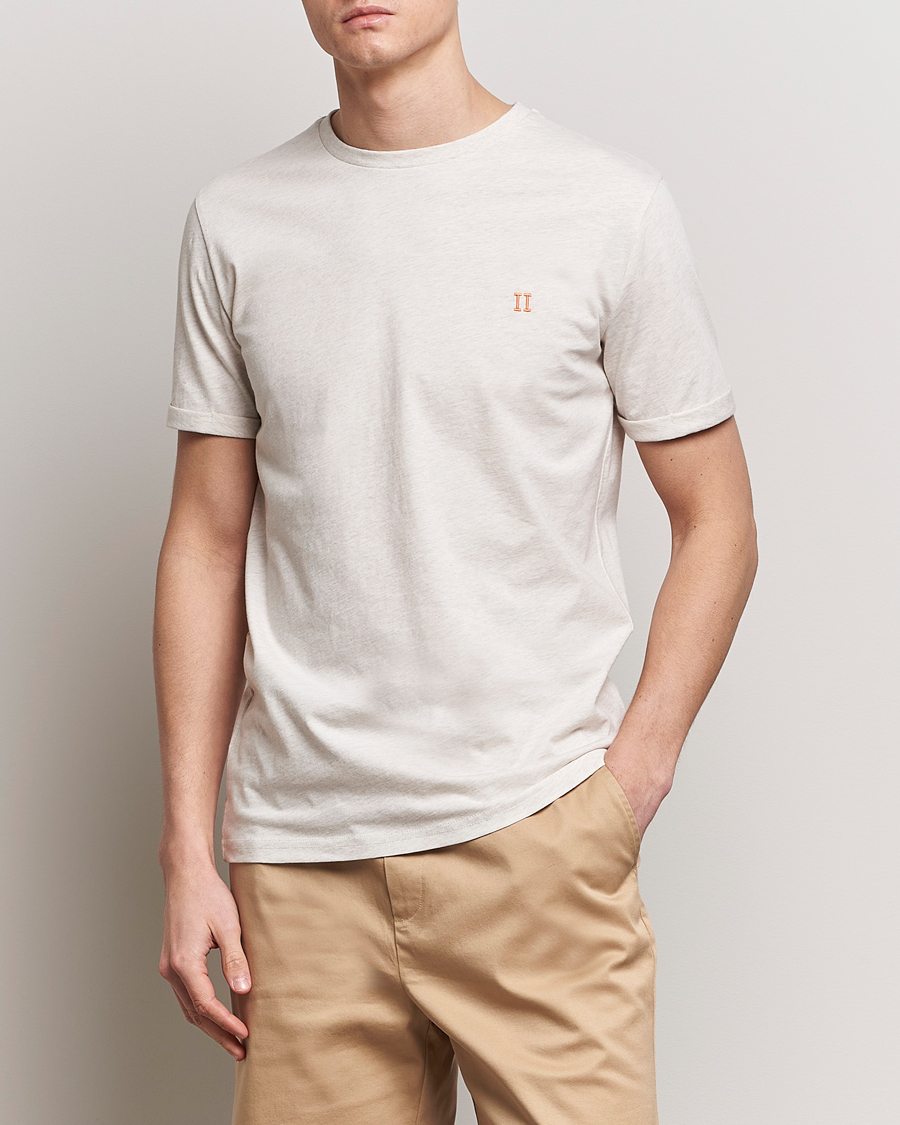 Herr | LES DEUX | LES DEUX | Nørregaard Cotton T-Shirt Ivory Melange