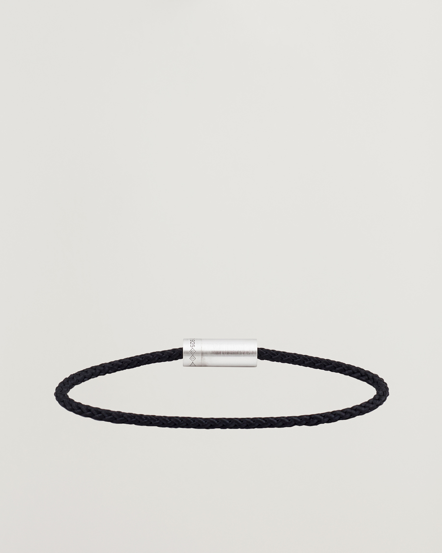 Herren | Schmuck | LE GRAMME | Nato Cable Brushed Bracelet Black/Sterling Silver 7g