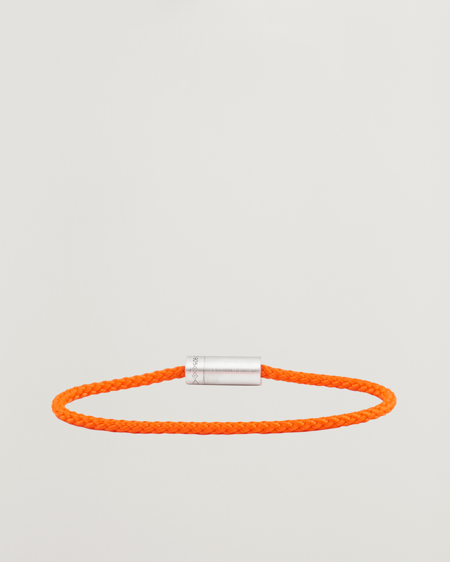 Herren | Schmuck | LE GRAMME | Nato Cable Brushed Bracelet Orange/Sterling Silver 7g