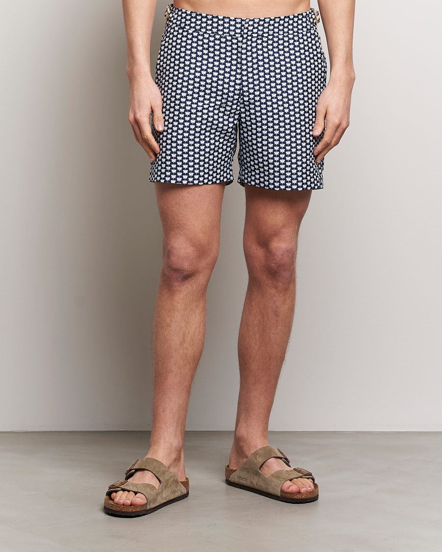 Herren | Best of British | Orlebar Brown | Bulldog Jaquard Flutter Swim Shorts Night Iris