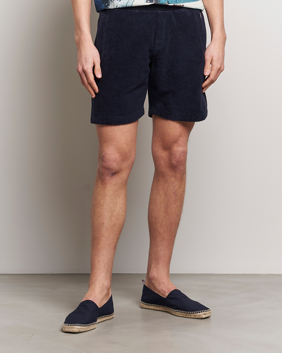 Herren |  | Orlebar Brown | Afador Mix Texture Towelling Shorts Night Iris