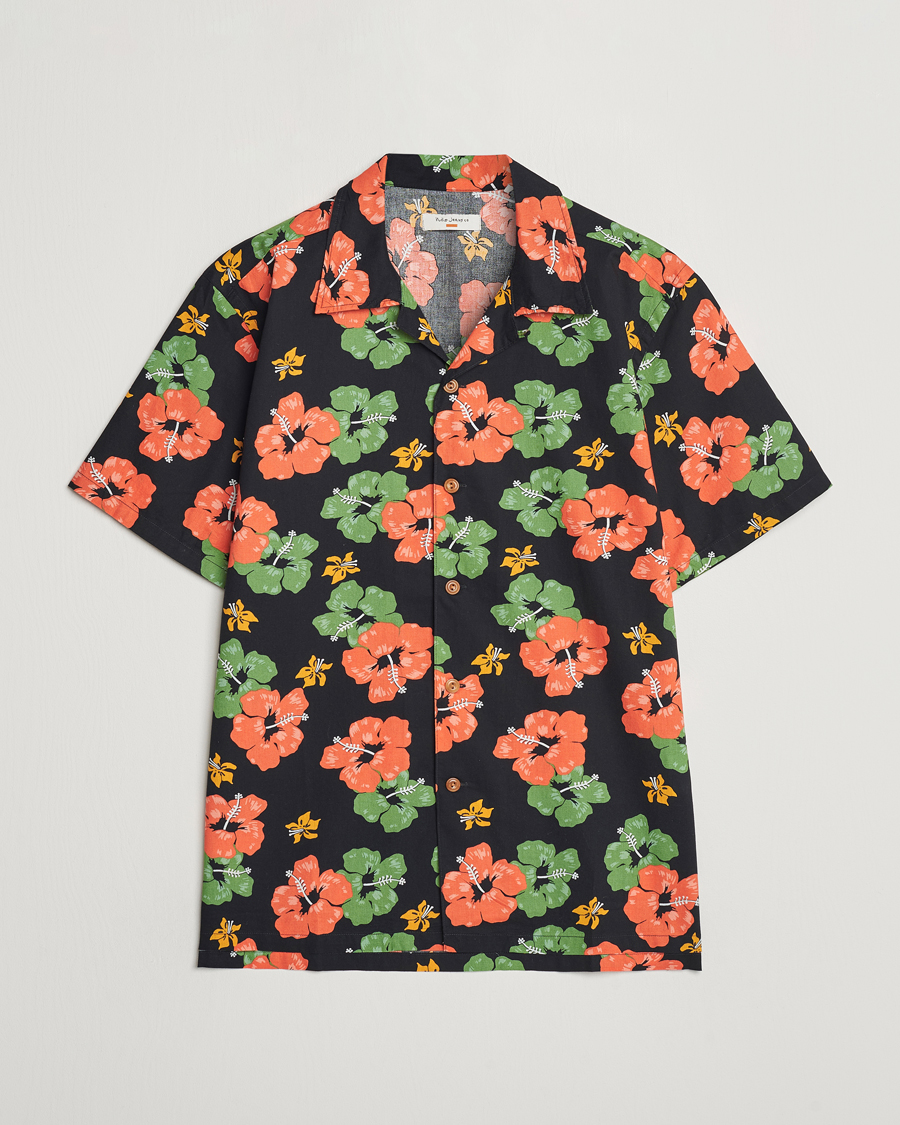 Herren |  | Nudie Jeans | Arvid Flower Hawaii Shirt Black