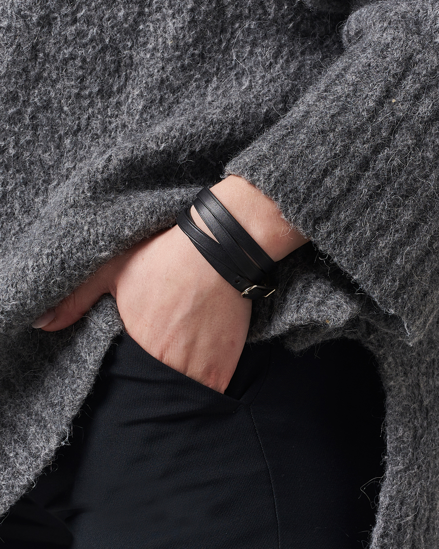 Men | Accessories | Hermès Pre-Owned | API1 Leather Bracelet Black