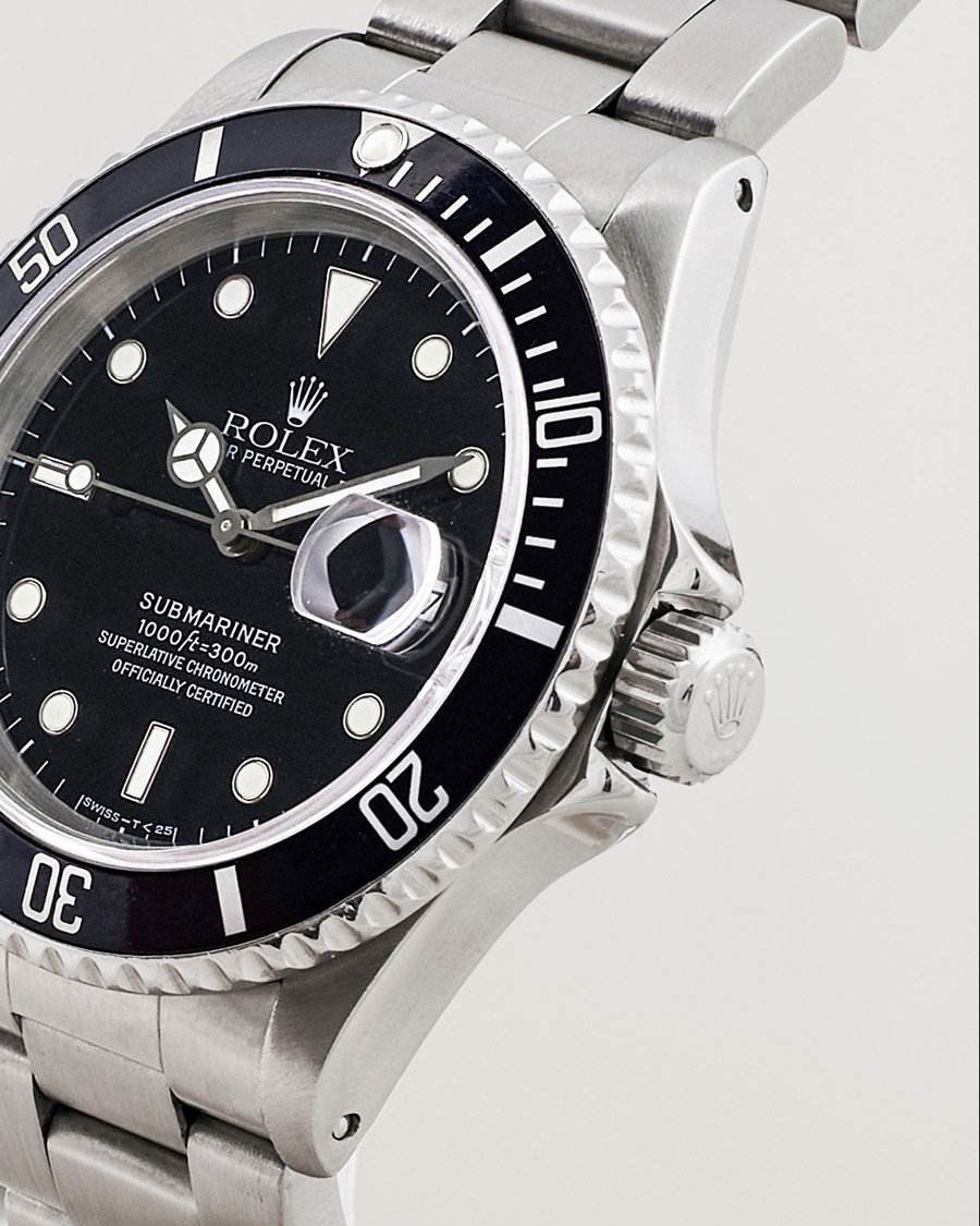 Herren | Rolex Pre-Owned Submariner 16610 Oyster Perpetual Steel Black Silver | Rolex Pre-Owned | Submariner 16610 Oyster Perpetual Steel Black Silver
