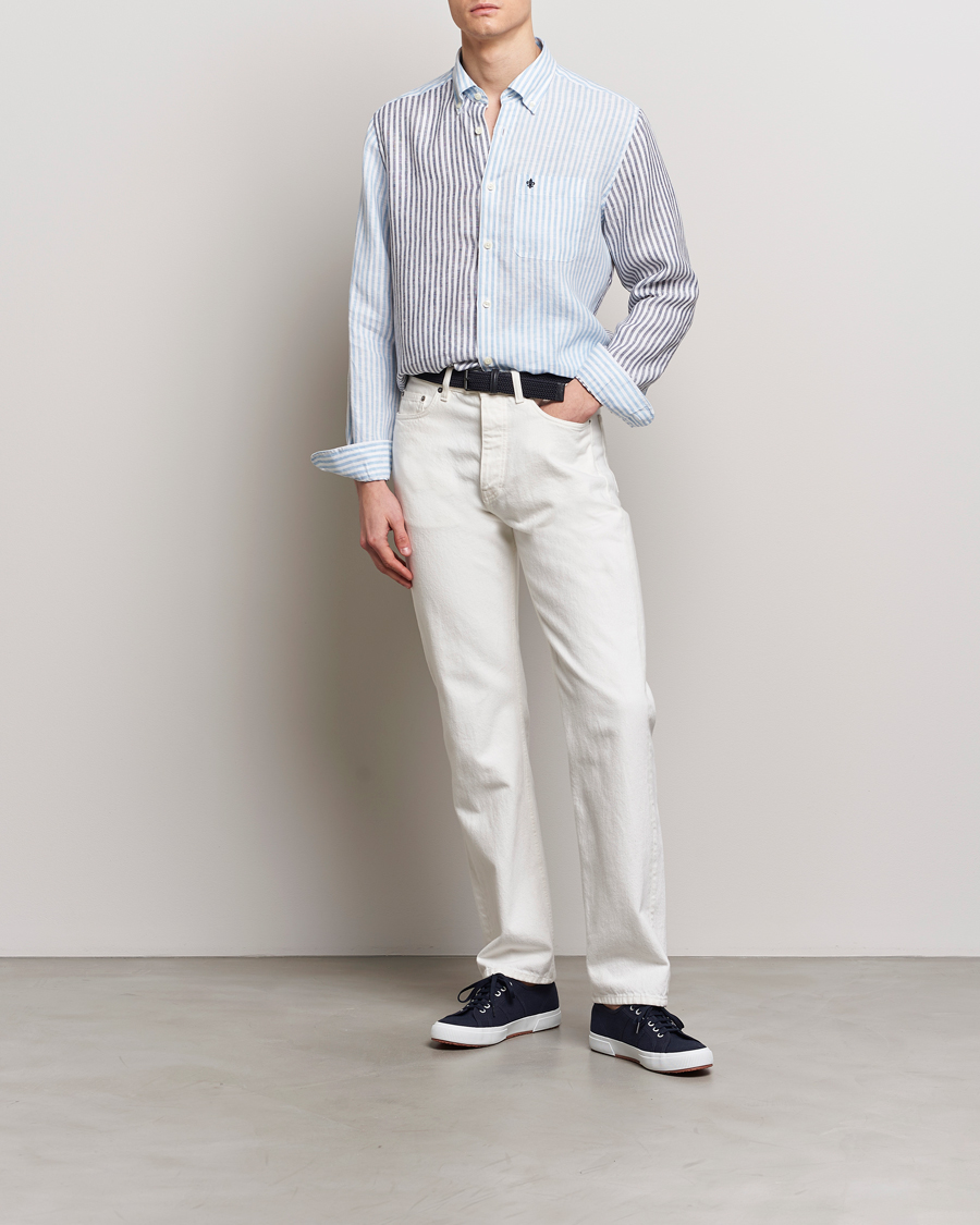 Herren | Hemden | Morris | Douglas Linen Mix Shirt Blue