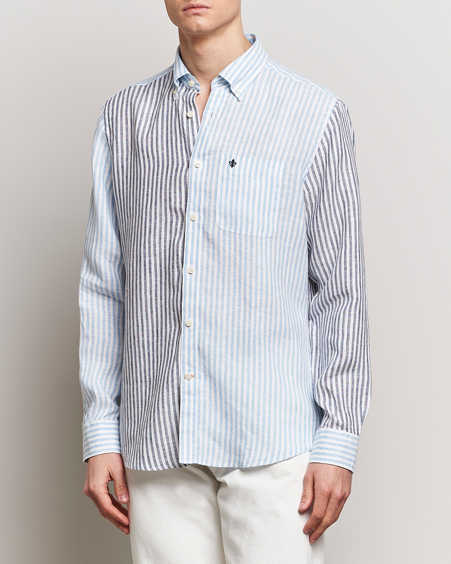 Herren | Neue Produktbilder | Morris | Douglas Linen Mix Shirt Blue