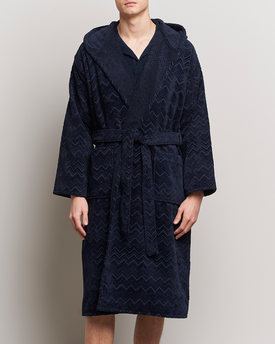 Herren | Morgenmantel | Missoni Home | Chalk Bath Robe Navy