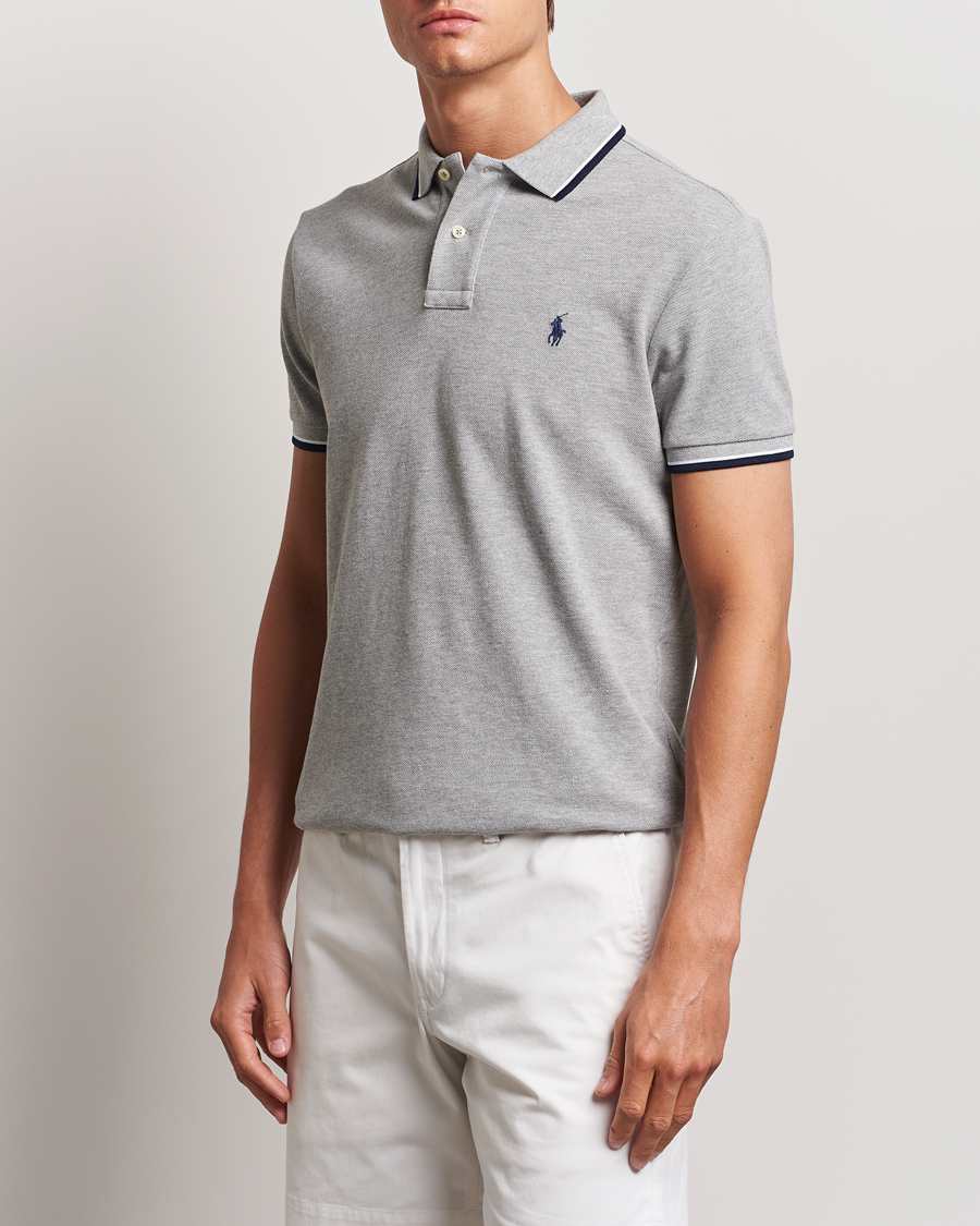 Herren | Poloshirts | Polo Ralph Lauren | Custom Slim Fit Tipped Polo Andover Heather