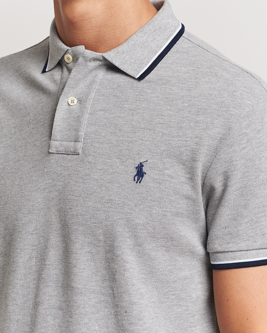 Herren | Poloshirts | Polo Ralph Lauren | Custom Slim Fit Tipped Polo Andover Heather