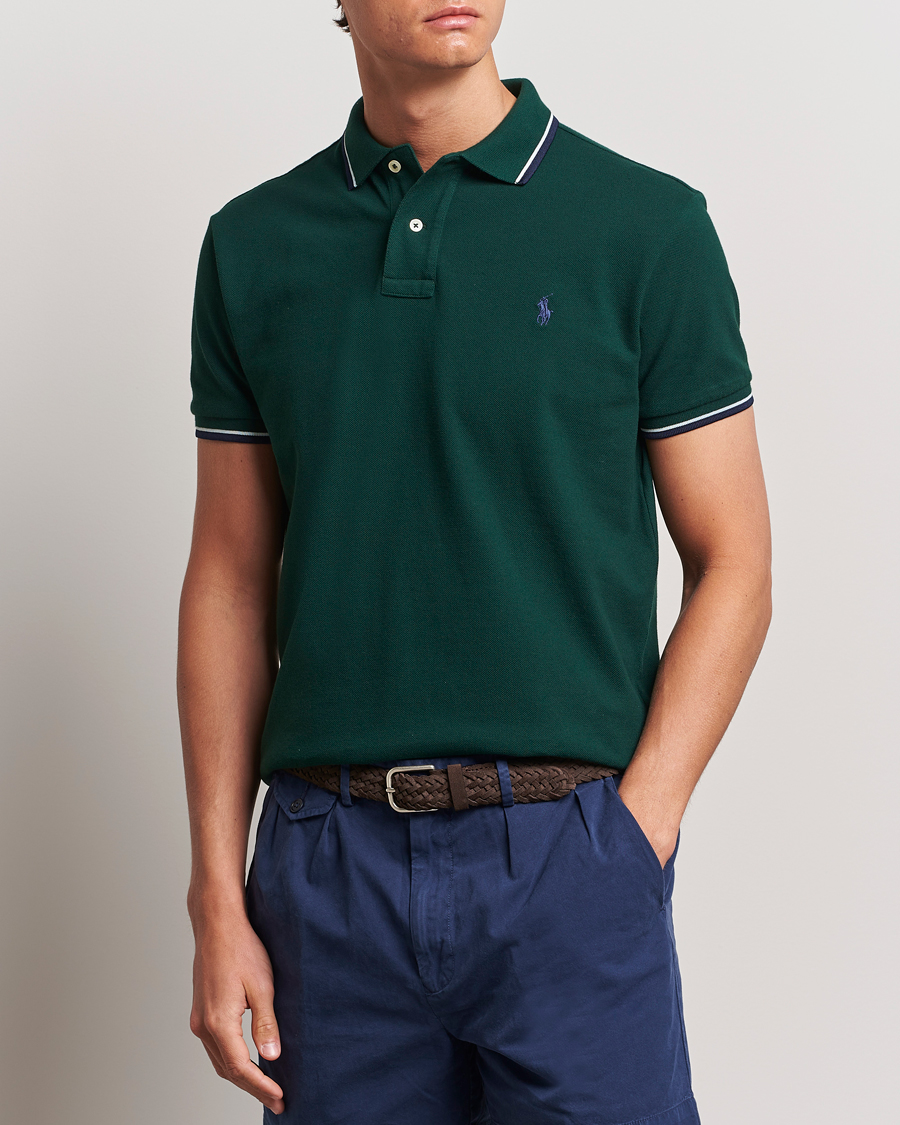 Herren |  | Polo Ralph Lauren | Custom Slim Fit Tipped Polo Moss Agate