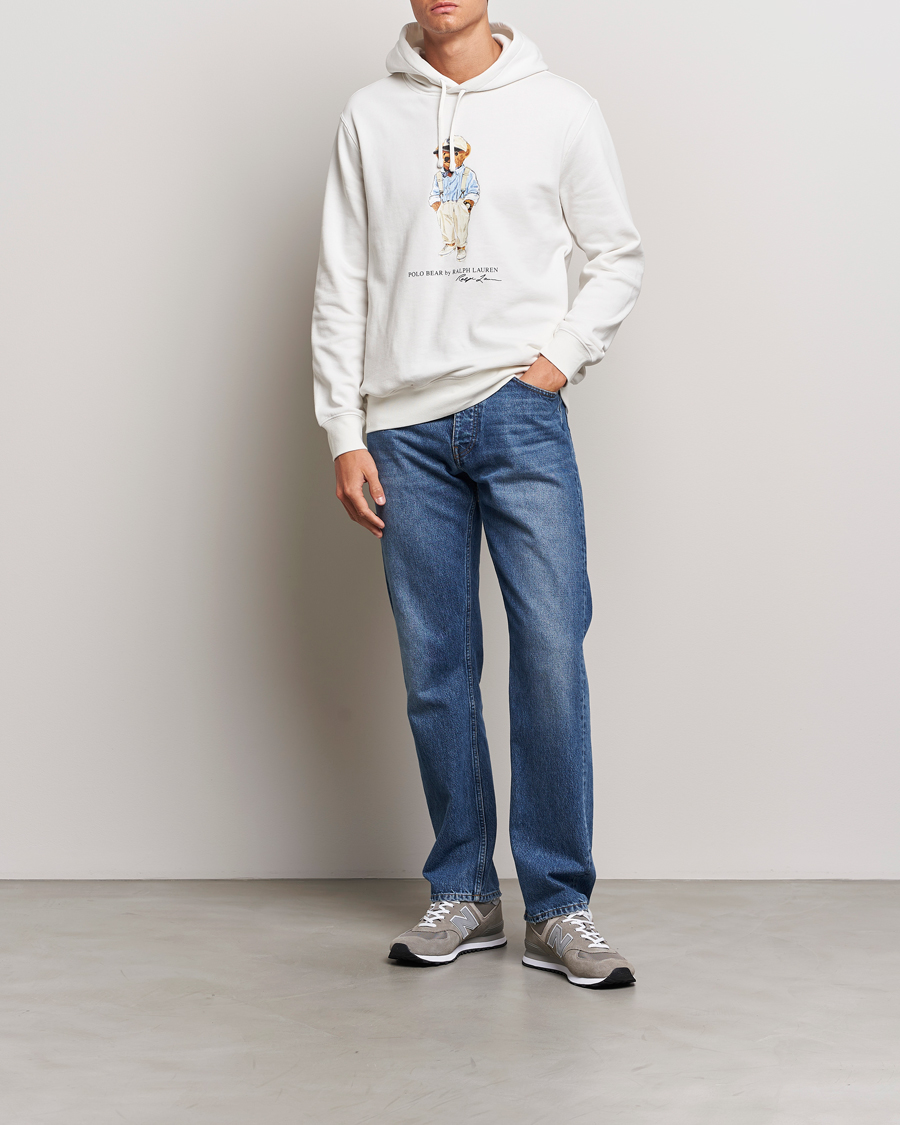 Herren | Pullover | Polo Ralph Lauren | Printed Hemingway Bear Hoodie Deckwash White