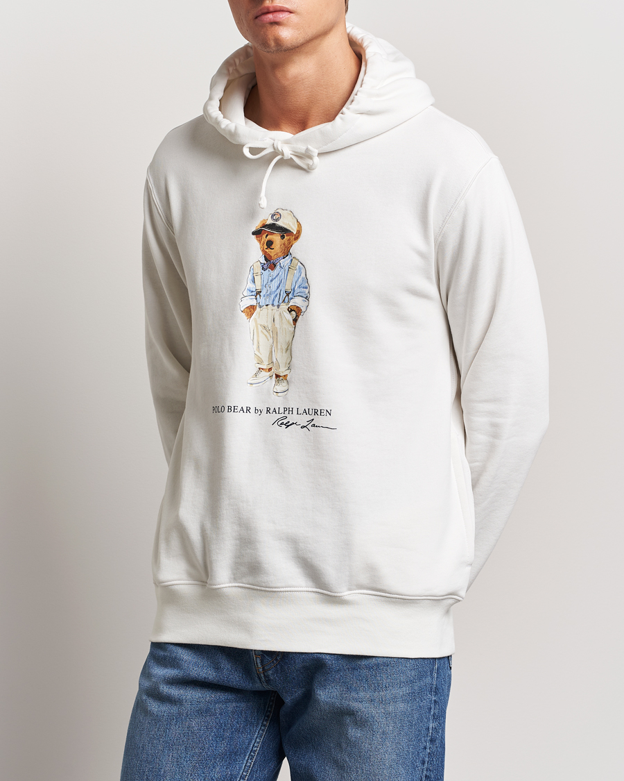 Herren | Pullover | Polo Ralph Lauren | Printed Hemingway Bear Hoodie Deckwash White