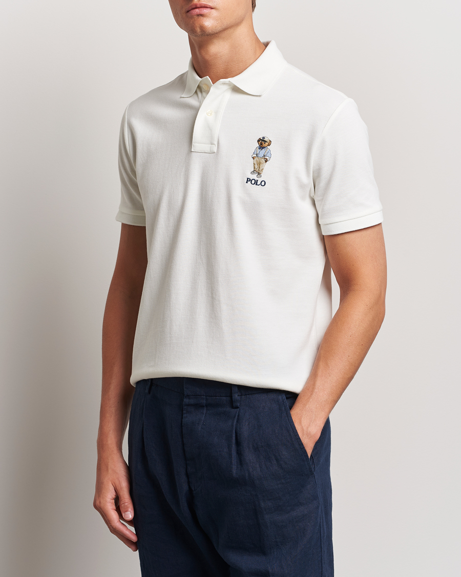 Herren |  | Polo Ralph Lauren | Custom Slim Fit Bear Polo Deckwash White