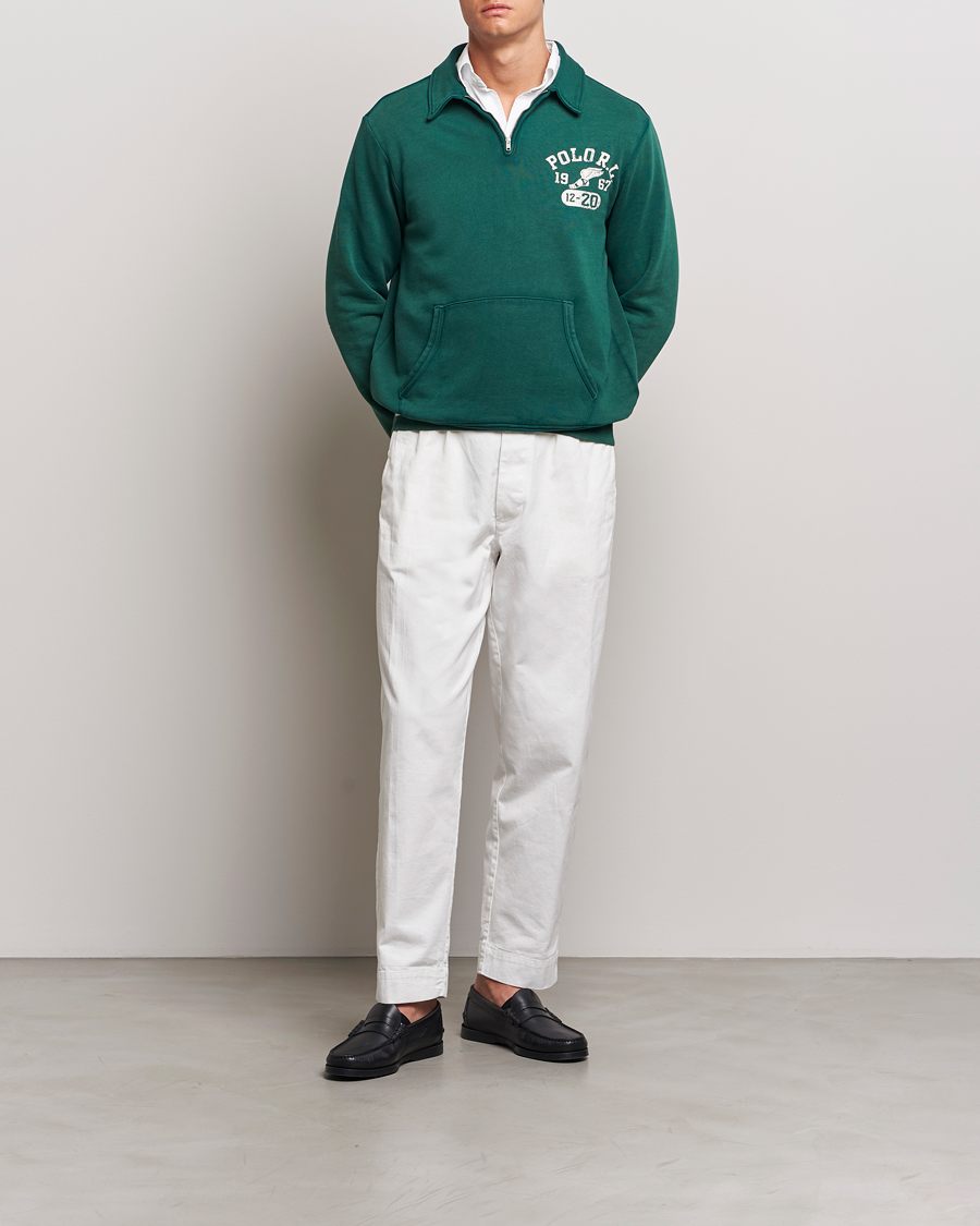 Herren | Pullover | Polo Ralph Lauren | Graphic Fleece Half Zip Moss Agate