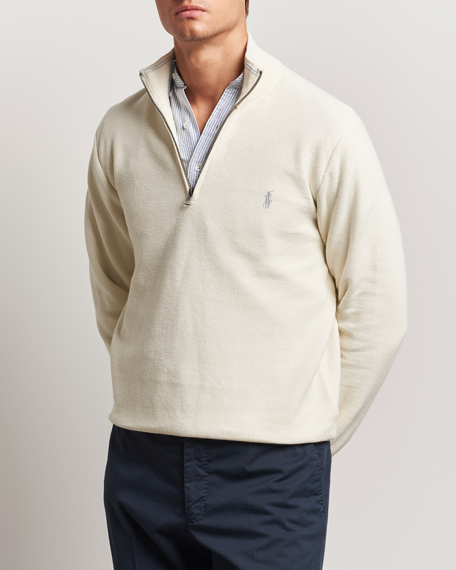 Herren | Neue Produktbilder | Polo Ralph Lauren | Textured Half Zip Herbal Milk