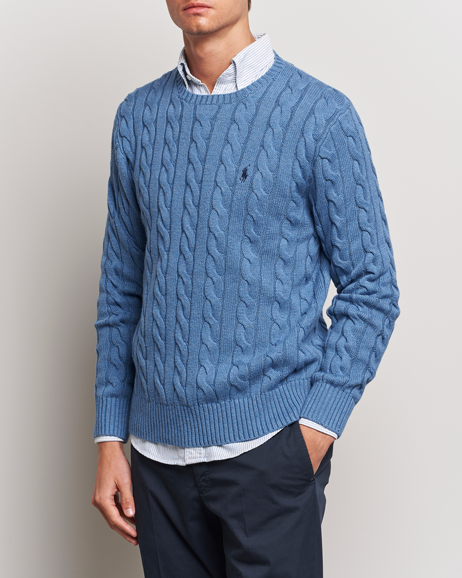 Herren |  | Polo Ralph Lauren | Cotton Cable Pullover Lake Heather