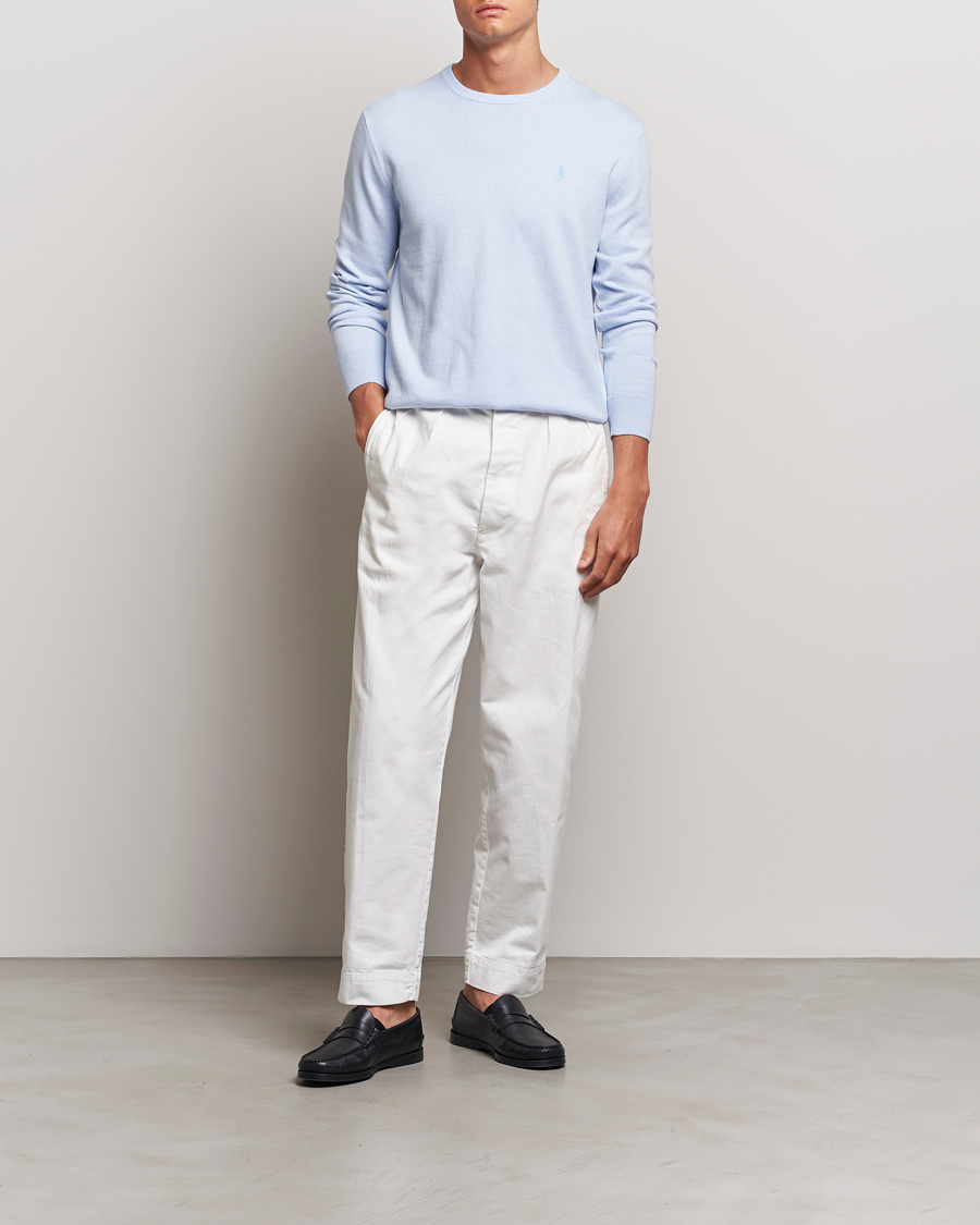 Herren | Pullover | Polo Ralph Lauren | Cotton/Cashmere Crew Neck Pullover Oxford Blue