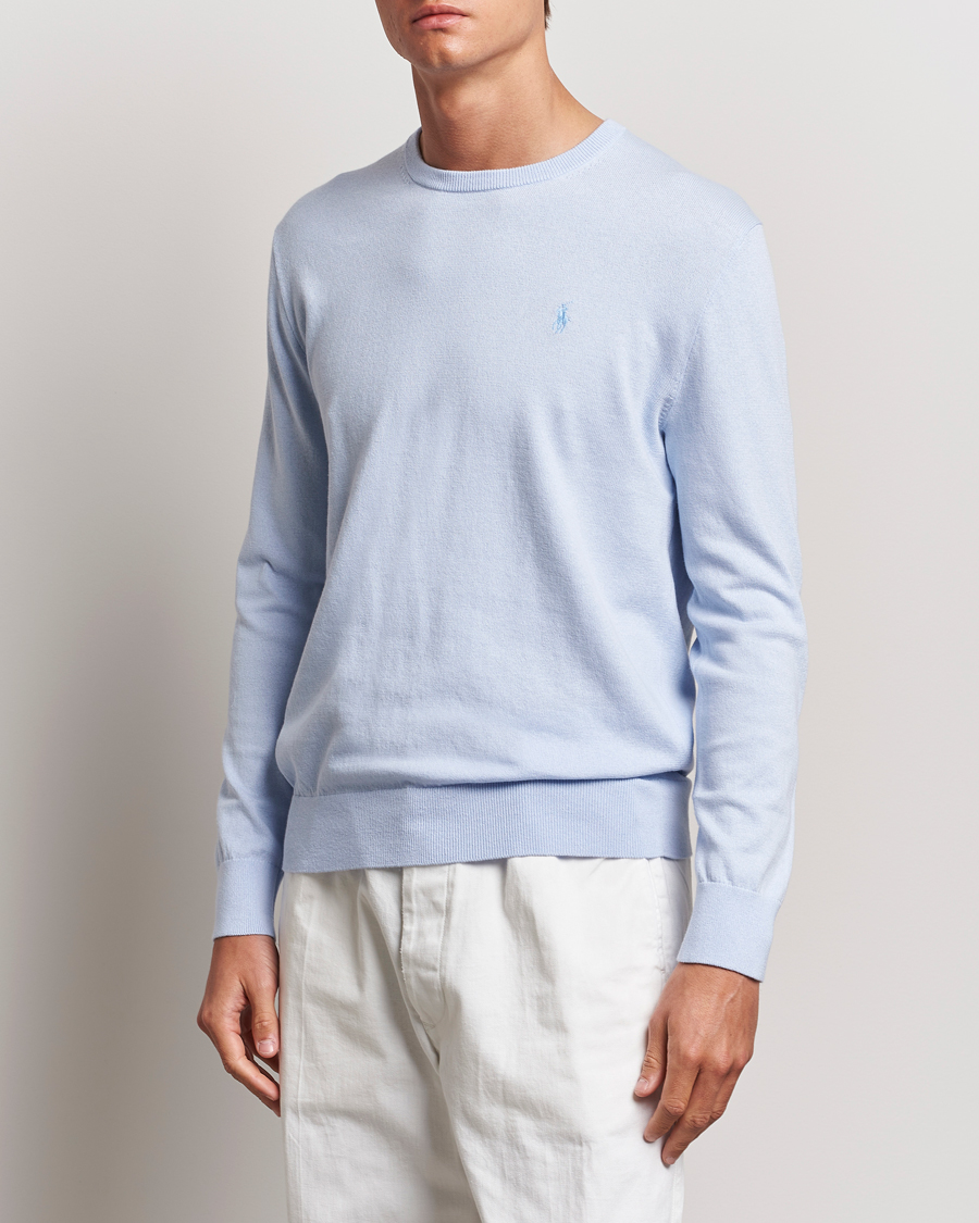 Herren |  | Polo Ralph Lauren | Cotton/Cashmere Crew Neck Pullover Oxford Blue