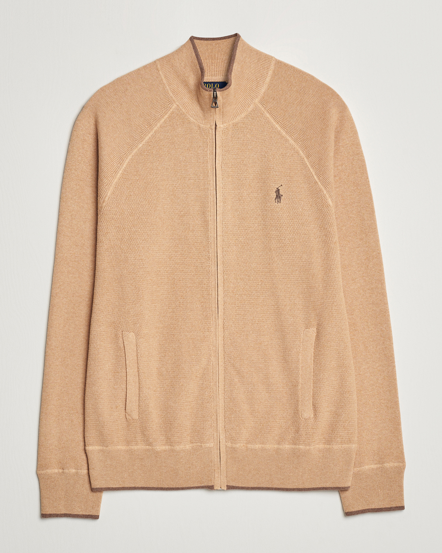 Herren | Pullover | Polo Ralph Lauren | Textured Full Zip Camel Melange
