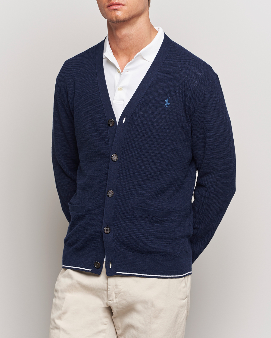 Herren | Strickjacke | Polo Ralph Lauren | Textured Knitted Cardigan Bright Navy