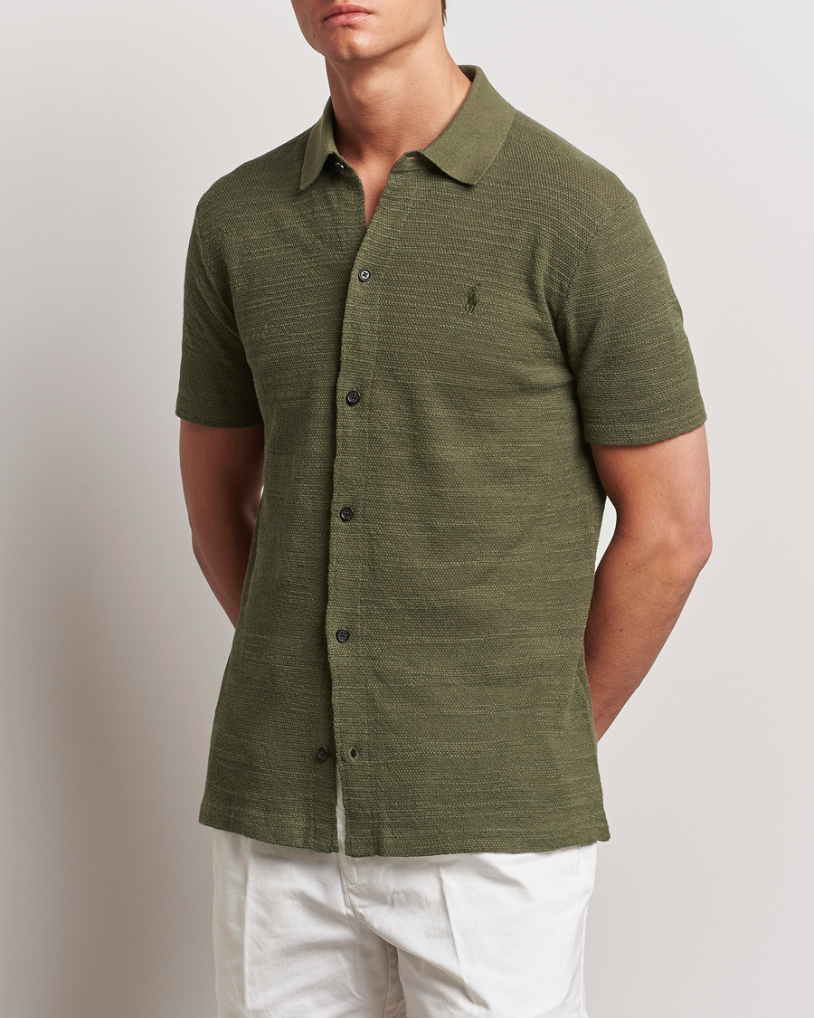 Herren | Freizeithemden | Polo Ralph Lauren | Textured Knitted Short Sleeve Shirt Thermal Green