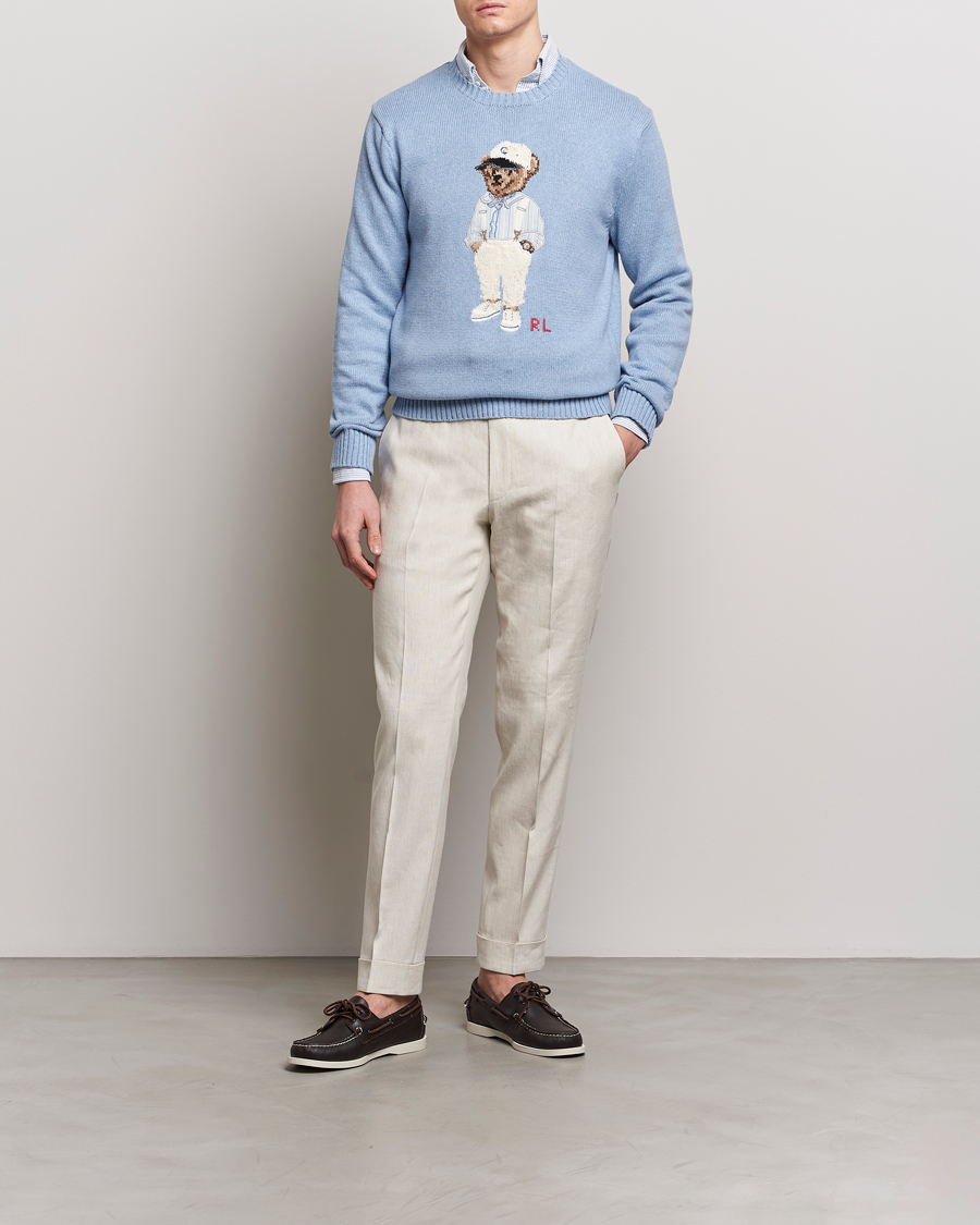 Herren | Pullover | Polo Ralph Lauren | Knitted Hemingway Bear Sweater Driftwood Blue